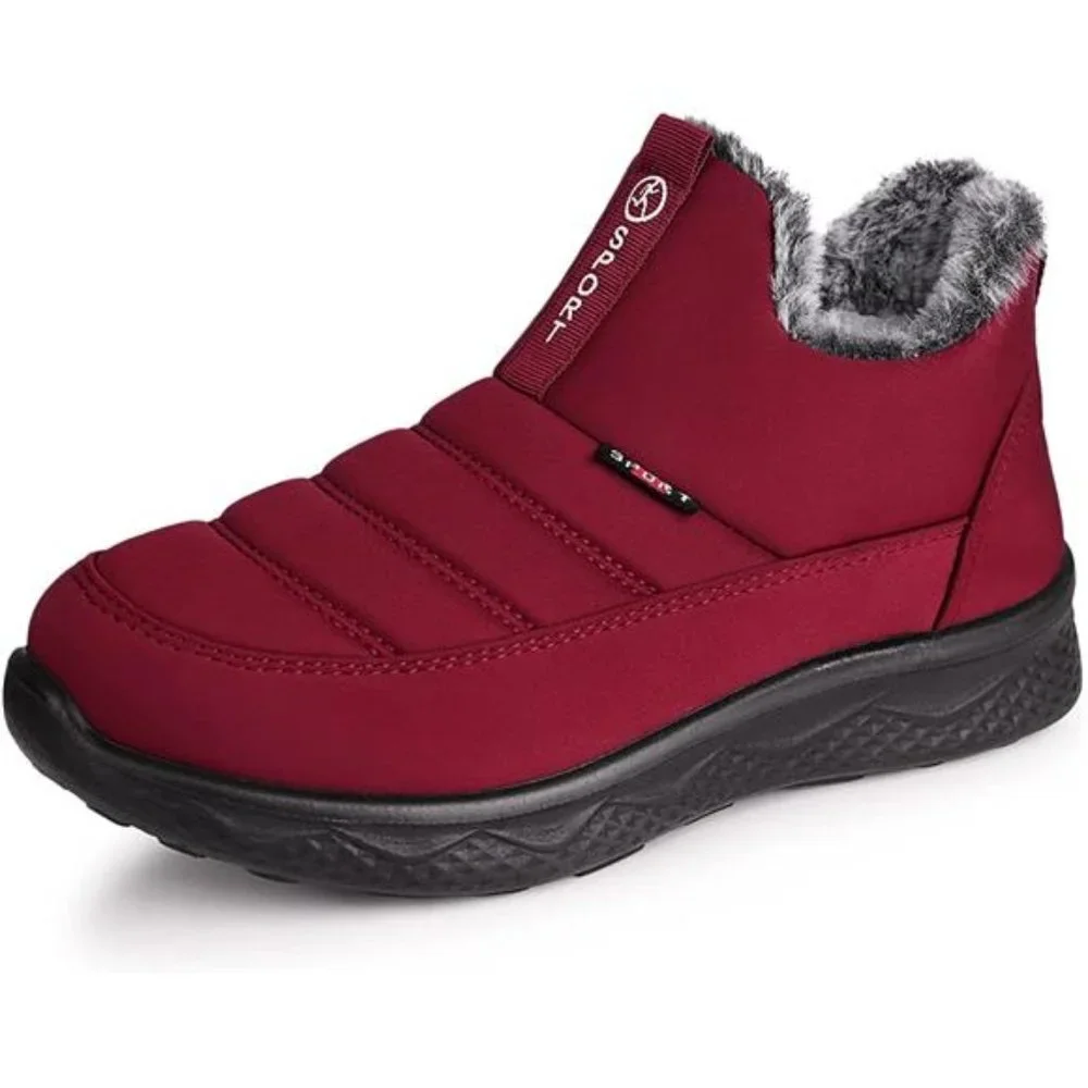 Women's Snow Boots Ankle Booties Fur Lined Waterproof Insulated Slip On Shoes